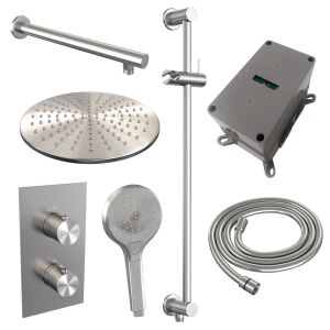 Brauer Edition 5-NG-071 thermostatic concealed rain shower 3-way diverter SET 44 stainless steel brushed PVD