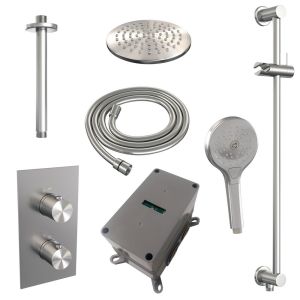Brauer Edition 5-NG-072 thermostatic concealed rain shower 3-way diverter SET 47 stainless steel brushed PVD