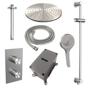 Brauer Edition 5-NG-073 thermostatic concealed rain shower 3-way diverter SET 48 stainless steel brushed PVD
