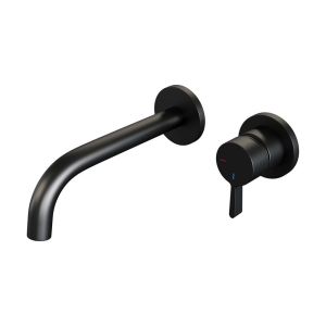 Brauer Edition 5-S-004-B1-65 Unterputz-Waschtischbatterie mit geschwungenem Auslauf und Abdeckplatten Modell E1 mattschwarz