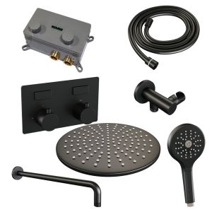 Brauer Edition 5-S-169 thermostatic concealed rain shower with push buttons SET 58 matt black