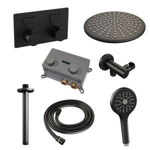 Brauer Edition 5-S-171 thermostatic concealed rain shower with push buttons SET 60 matt black
