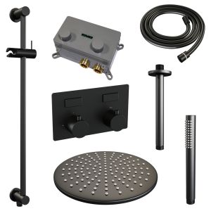 Brauer Edition 5-S-177 thermostatic concealed rain shower with push buttons SET 66 matt black