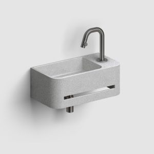 Clou InBe IB03710300201R fontein 43cm met handdoekhouder grijs Microrazzo beton