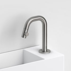 Clou Kaldur CL060500441R standing basin tap (right version) brushed stainless steel