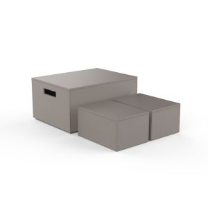 Decor Walther Brownie 0943049 BROWNIE 3BOX set of 3 multi boxes faux leather taupe