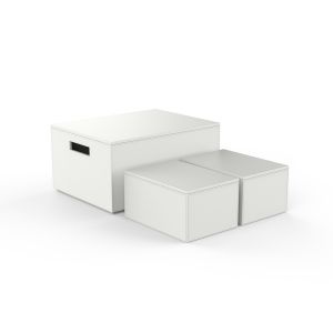 Decor Walther Brownie 0943050 BROWNIE 3BOX set of 3 multi boxes faux leather white