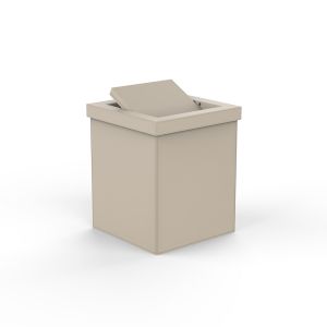 Decor Walther Brownie 0943147 BROWNIE PKMD Abfalleimer 30x25.5x25.5cm mit Deckel aus Kunstleder sand