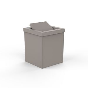 Decor Walther Brownie 0943149 BROWNIE PKMD-Abfalleimer 30x25,5x25,5cm mit Deckel aus Kunstleder taupe