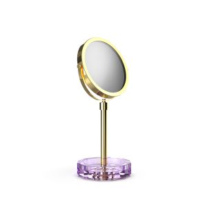 Decor Walther Kristall 0941880 KR KSA Kosmetikspiegel 1x und 5x violetter Kristall/ Gold