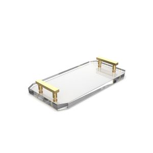Decor Walther Crystal 0942656 KR TAB tray clear crystal/ matte gold