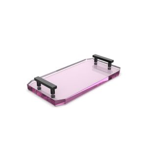 Decor Walther Crystal 0942761 KR TAB tray pink crystal/ matte black
