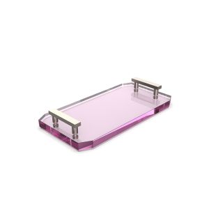 Decor Walther Crystal 0942861 KR TAB tray pink crystal/ brushed nickel