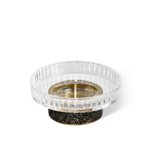 Decor Walther Rocks 0934367 ROCKS STS zeepschaal mat donker metaal en mat goud/ helder glas