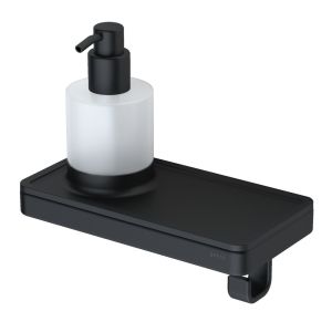 Geesa Frame 918816-06-06 zeepdispenser 200 ml met planchet en handdoekhaak zwart