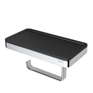 Geesa Frame 918824-02-06 toilet roll holder with shelf chrome/ black