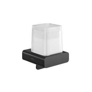 Geesa Shift Black 919916-06 zeepdispenser 200 ml met gesatineerd glas mat zwart