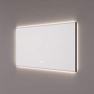 Hipp Design SPV 12510 BL KW spiegel in mat zwart met indirecte LED rondom 80x70x3cm