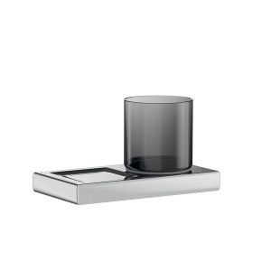 Inda Claire A7110ZCR04 bekerhouder met zeepschaal chroom/ fumé glas
