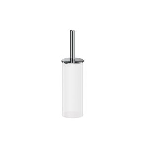 Inda Claire A7114AAC21 toiletborstelhouder met glazen schaaltje geborsteld nikkel/ gesatineerd glas