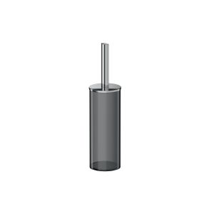 Inda Claire A7114BAC04 toiletborstelhouder met gerookt schaaltje geborsteld nikkel/ fumé glas