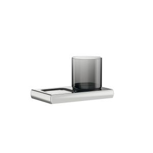 Inda Claire A7178ANE21 glashouder met zeepschaal mat zwart/ gesatineerd glas