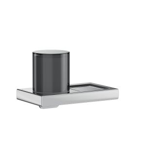 Inda Claire A7178DNE04 zeepdispenser met hendel mat zwart/ fumé glas