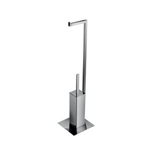 Inda Divo A3386AWM multifunctionele standaard toiletrol- en toiletborstelhouder mat wit