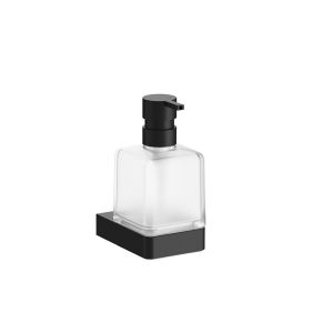 Inda Indissima A88120NE04 zeepdispenser met glazen flacon mat zwart/ fumé glas