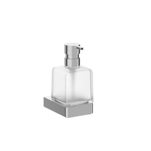 Inda Indissima A88120NS21 zeepdispenser met glazen flacon RVS geborsteld/ gesatineerd glas