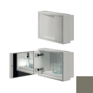 Inda MY Secret A80760CX Einbaunische mit Becherhalter, Seifenspender und Spiegel 350x260mm matt creta