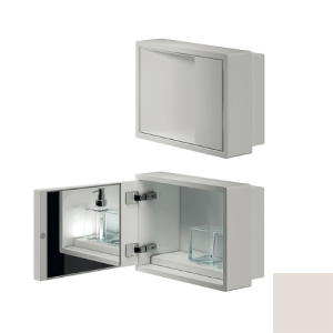 Inda MY Secret A80760MP Einbaunische mit Becherhalter, Seifenspender und Spiegel 350x260mm matt perla