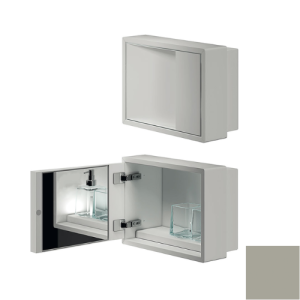 Inda Seifenspender Spiegel MY Secret A80760ST Einbaunische mit Becherhalter, und 350x260mm matt seta