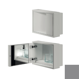 Inda MY Secret A80760TN Einbaunische mit Becherhalter, Seifenspender und Spiegel 350x260mm matt titanio