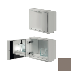 Inda MY Secret A80760VN Einbaunische mit Becherhalter, Seifenspender und Spiegel 350x260mm matt avana