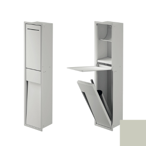 Inda MY Secret A8085CCE Einbaunische mit Toilettenpapierhalter und Toilettenbürstenhalter 190x860mm matt zementiert