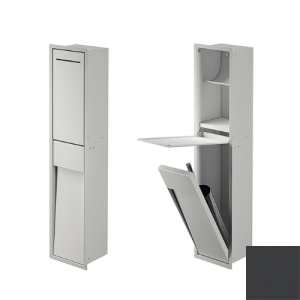 Inda MY Secret A8085CGF Unterputznische mit Toilettenpapierhalter und Toilettenbürstenhalter 190x860mm graphit matt