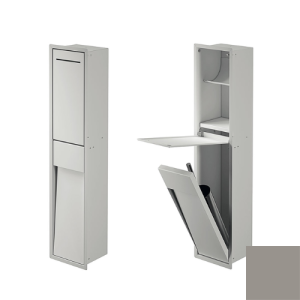 Inda MY Secret A8085CPT Unterputznische mit Toilettenpapierhalter und Toilettenbürstenhalter 190x860mm matt platino
