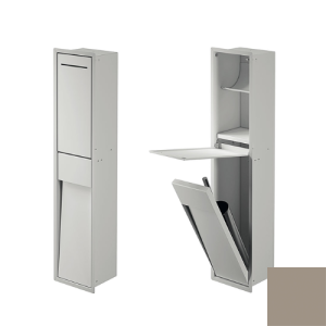 Inda MY Secret A8085CVS Einbaunische mit Toilettenpapierhalter und Toilettenbürstenhalter 190x860mm matt visone
