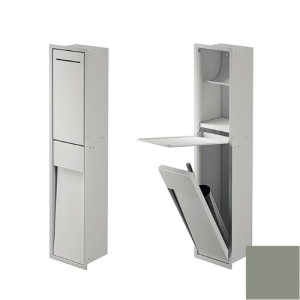 Inda MY Secret A8085CVV Unterputznische mit Toilettenpapierhalter und Toilettenbürstenhalter 190x860mm matt verde salvia