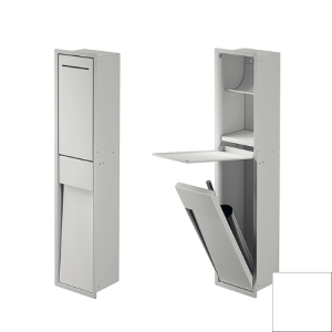 Inda MY Secret A8085CWM Unterputznische mit Toilettenpapierhalter und Toilettenbürstenhalter 190x860mm matt weiß