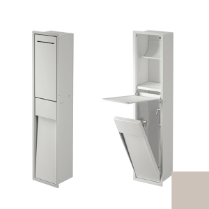 Inda MY Secret A8085DAX Unterputznische mit Toilettenpapierhalter und hygienisch Dusche 190x860mm matt avorio