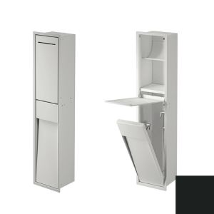 Inda MY Secret A8085DNE Unterputznische mit Toilettenpapierhalter und hygienisch Dusche 190x860mm mattschwarz