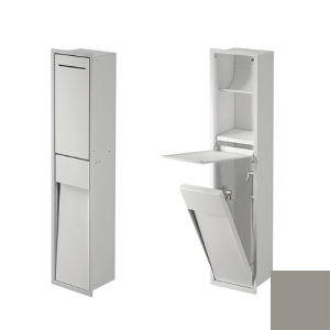 Inda MY Secret A8085DPT Unterputznische mit Toilettenpapierhalter und hygienisch Dusche 190x860mm matt platino