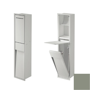 Inda MY Secret A8085DVV Unterputznische mit Toilettenpapierhalter und hygienisch Dusche 190x860mm matt verde salvia