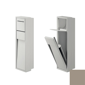Inda MY Secret A8086AVS Einbaunische mit Toilettenpapierhalter und Toilettenbürstenhalter 190x660mm matt visone