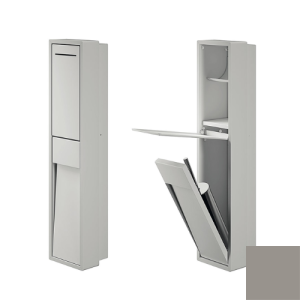 Inda MY Secret A8086CPT Unterputznische mit Toilettenpapierhalter und Toilettenbürstenhalter 190x860mm matt platino