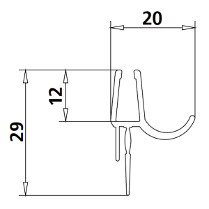 Kermi 2534775 set of curved splashwater seals 5mm