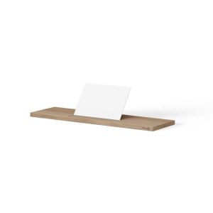 Looox Bath Collection WBSHELF69MW badplank 69 cm massief eiken old grey met inzet mat wit