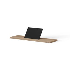 Looox Bath Collection WBSHELF69MZ badplank 69 cm massief eiken old grey met inzet mat zwart